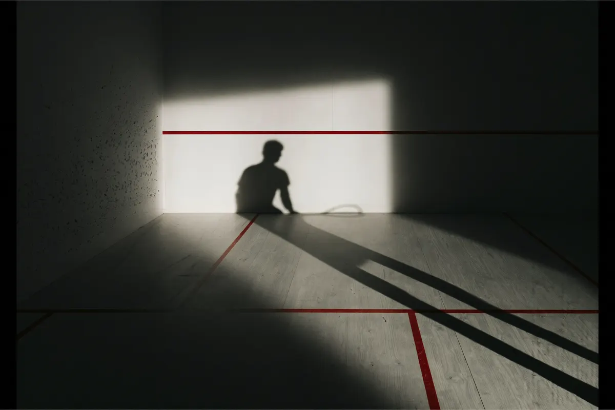 Schatten auf der Squashwand